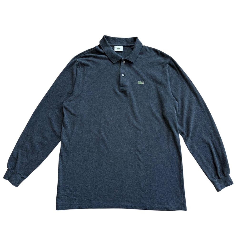 Lacoste Men's Long Sleeve Polo Shirt Dark Gray Classic Fit Crocodile Logo Size 6